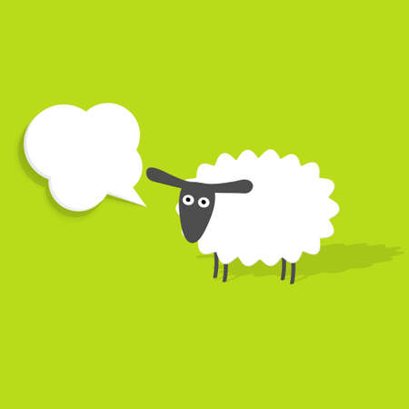 sheep with speech bubbleのイラスト素材