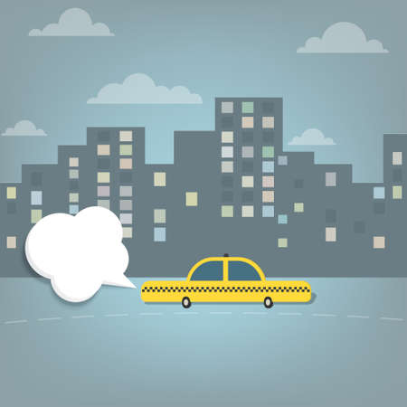 taxi car in the cityのイラスト素材