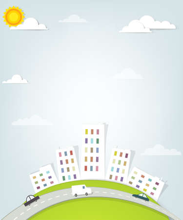 urban landscape  panorama townのイラスト素材