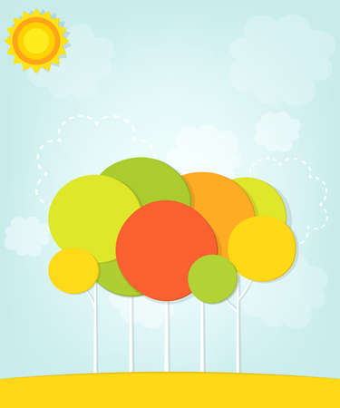 autumn landscape with treesのイラスト素材