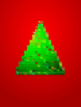 pixel christmas treeのイラスト素材
