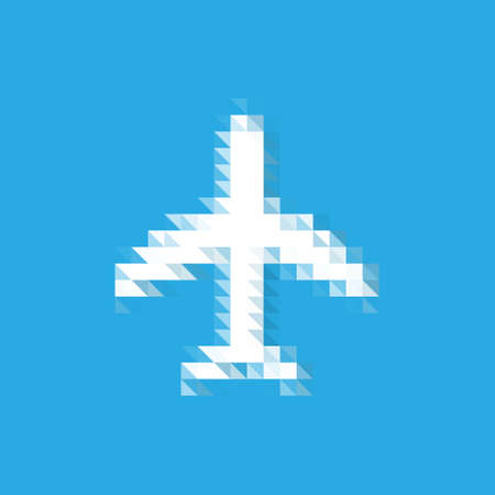 pixel airplane iconのイラスト素材