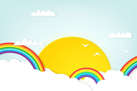 rainbow in the cloudsのイラスト素材