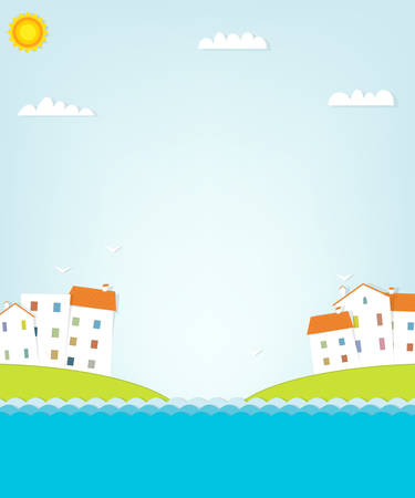 house on the lakeのイラスト素材