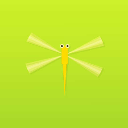 cartoon green dragonfly.のイラスト素材