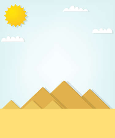 vector landscape with the Egyptian pyramids.のイラスト素材
