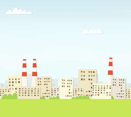 Industrial cityscape. seamless paper patternのイラスト素材