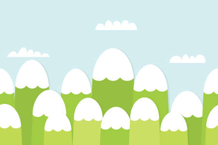 Seamless landscape with mountainsのイラスト素材