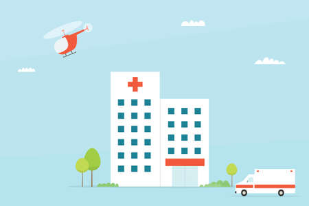 Hospital building. Simple flat imageのイラスト素材