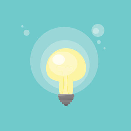 Simple bright cartoon lightbulb iconのイラスト素材