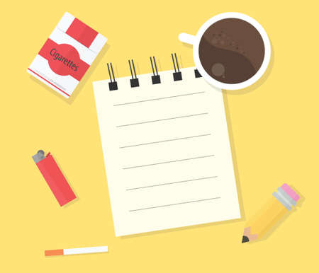 Workspace Top View. Flat design conceptのイラスト素材