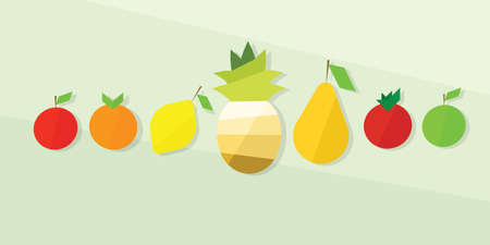 fruit icon set. flat design