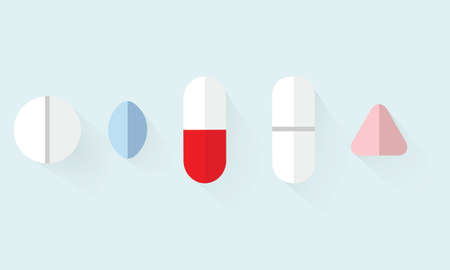 Tablets and pills. flat design