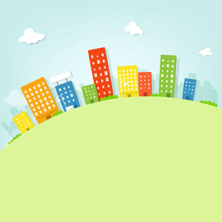 Colorful city. Urban landscapeのイラスト素材