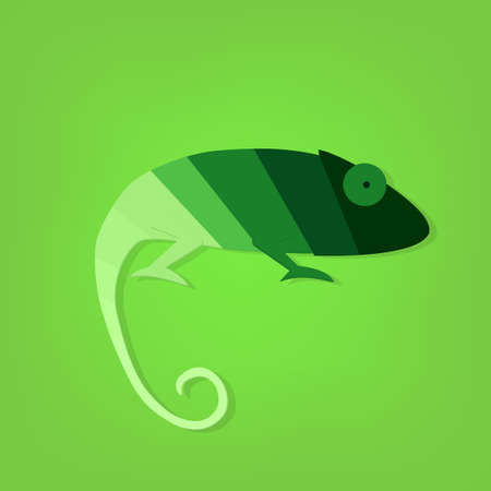flat paper creative chameleon iconのイラスト素材