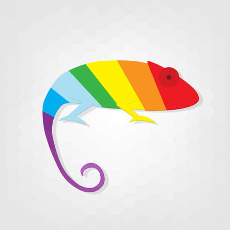 flat paper creative chameleon iconのイラスト素材