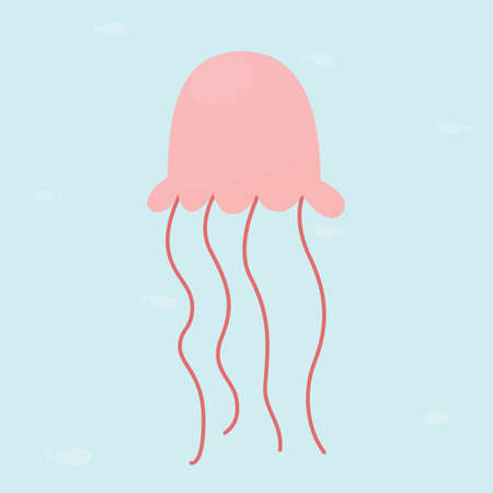 cartoon simple jellyfish. vector imageのイラスト素材