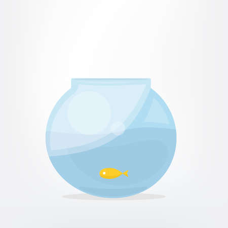 Goldfish in fish bowl. Cartoon vector illustrationのイラスト素材