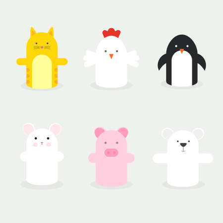 set of hand puppetsのイラスト素材