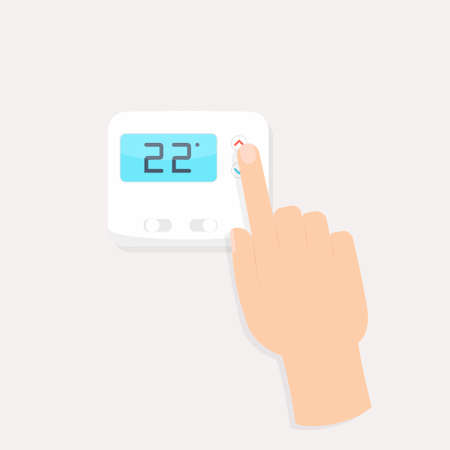 digital thermostat on white backgroundのイラスト素材