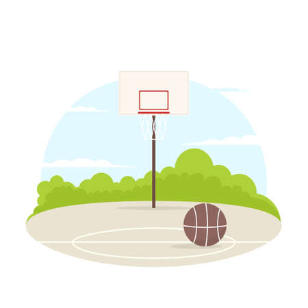 basketball court outdoorのイラスト素材