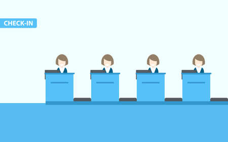 Airport check-in counterのイラスト素材