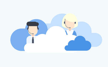 Cloud Based Call Centerのイラスト素材