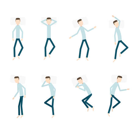 Different sleeping positionsのイラスト素材