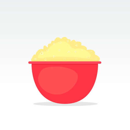 red popcorn bowlのイラスト素材