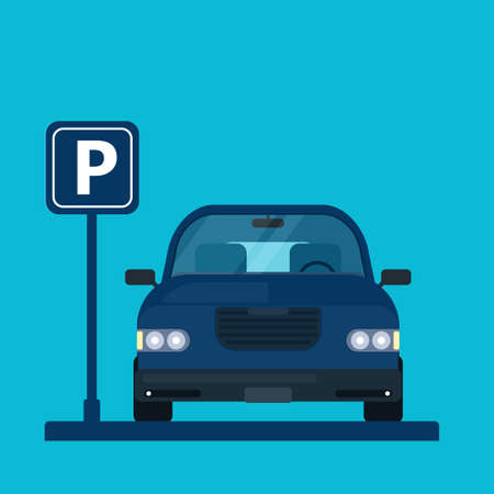Parking lot vector illustrationのイラスト素材
