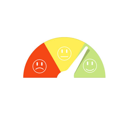 Customer satisfaction meter with emotions.のイラスト素材