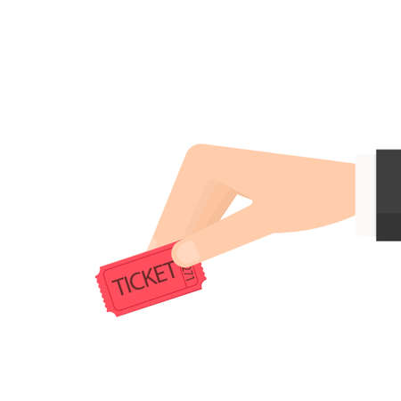Hand holding two tickets.のイラスト素材