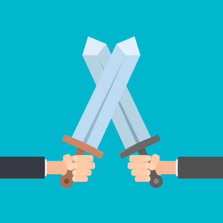 hands holding swordsのイラスト素材