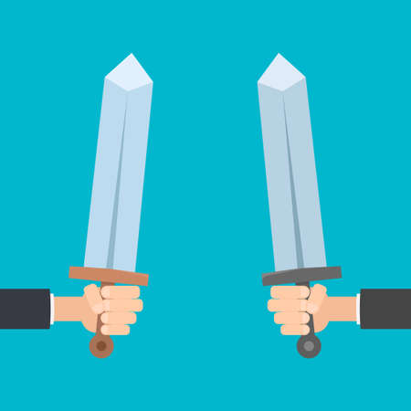 hands holding swordsのイラスト素材