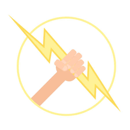 hand holding lightningのイラスト素材