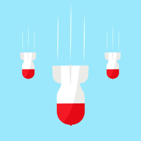 bombs falling on the skyのイラスト素材