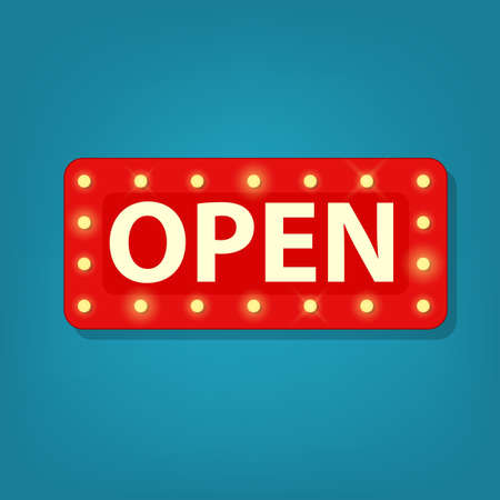marquee open sign. Vector illustrationのイラスト素材