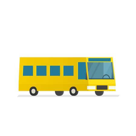 yellow city bus. Vector illustration isolated on white background