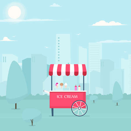 Ice cream cart vectorのイラスト素材