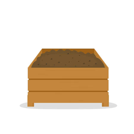 compost pile in wooden boxのイラスト素材