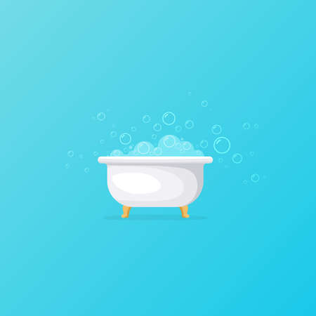 Bathtub with soap bubblesのイラスト素材