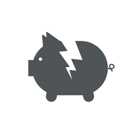 Broken piggy bank iconのイラスト素材