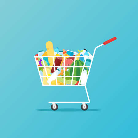 grocery full cart iconのイラスト素材