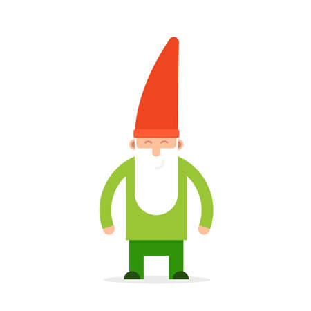 Green small garden gnome.のイラスト素材