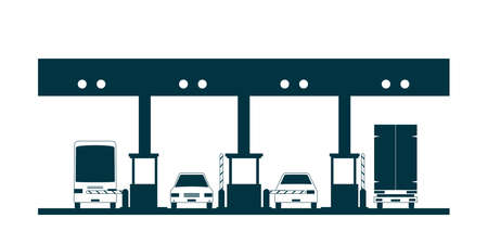 Toll plaza icon. Vector illustration isolated on white backgroundのイラスト素材