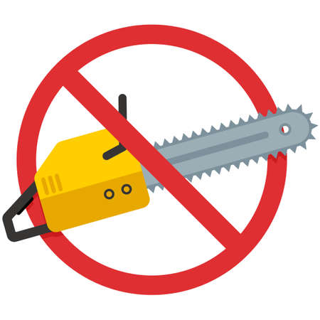 Stop saw icon. Vector illustration isolated on white background.のイラスト素材
