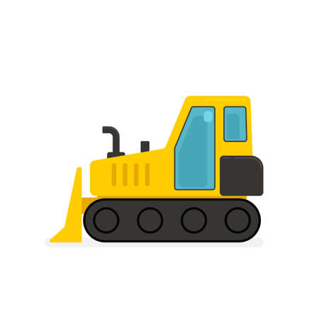 Yellow bulldozer iconのイラスト素材
