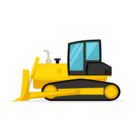 Yellow Bulldozer Isolatedのイラスト素材