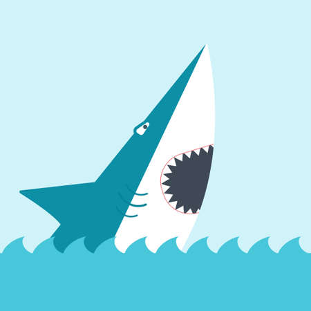 Shark with open mouthのイラスト素材