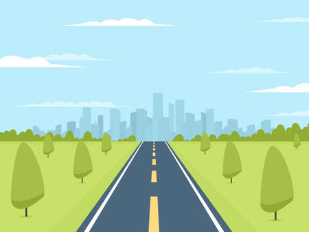 highway heading to the cityのイラスト素材